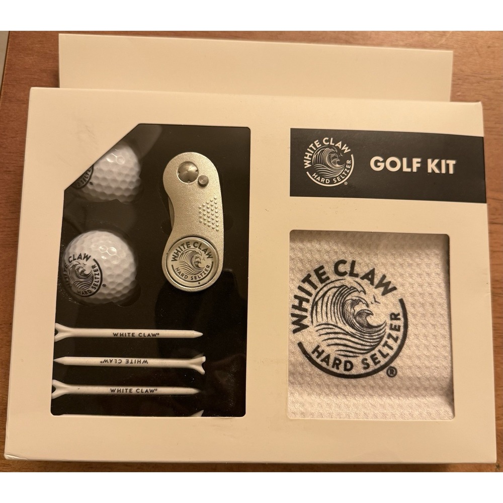 White Claw Hard Seltzer Golf Kit Tees Balls Towel New‎